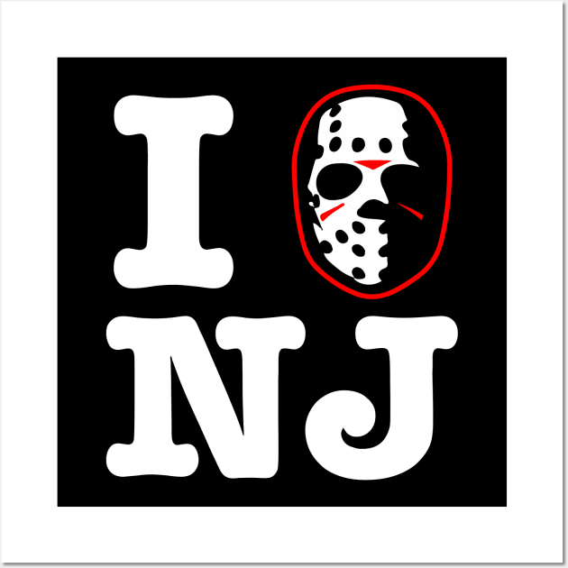 I Hockey Mask New Jersey Wall Art by GodsBurden